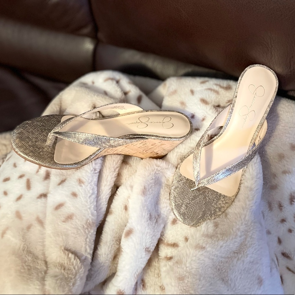 Worn Only Once Snakeskin Print Wedges - image 1